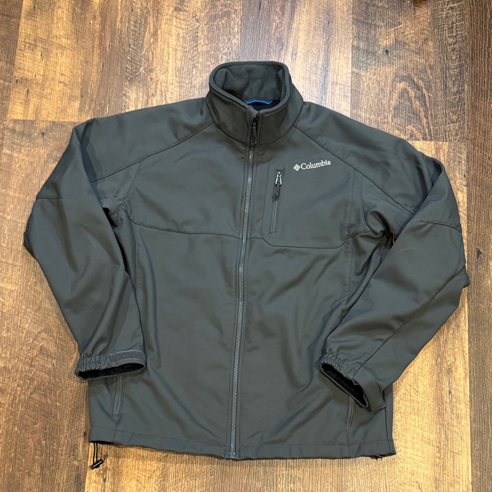 Columbia Omni-shield Gray Coat Men’s‎ Large Full Zip  Fleece Linned